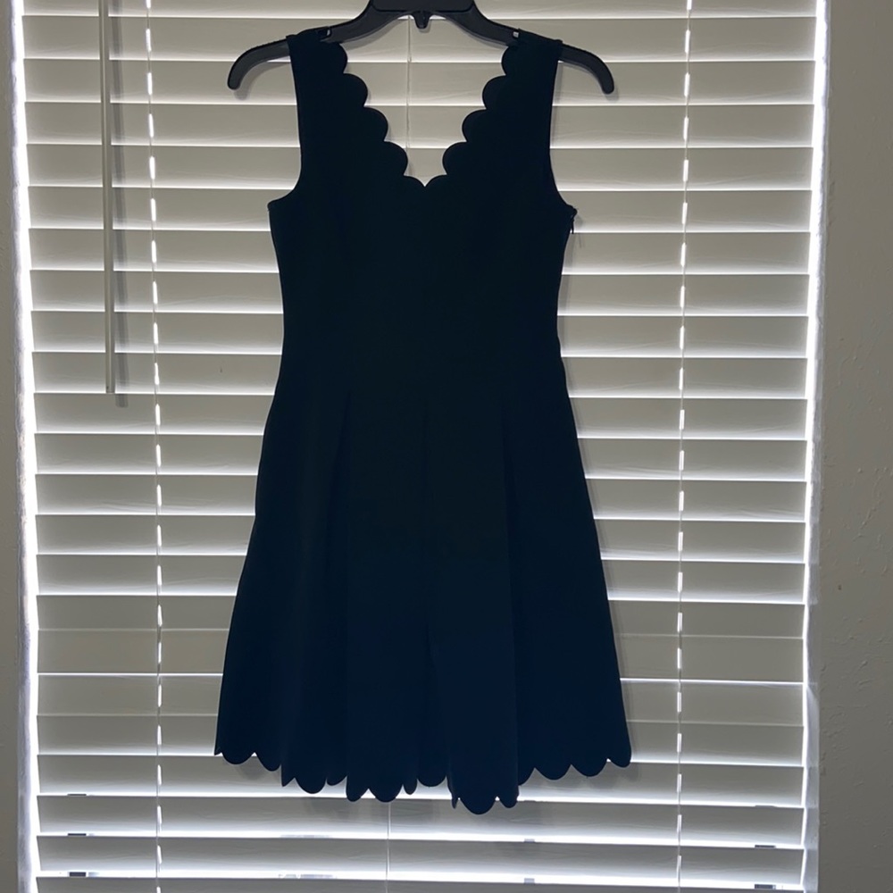 Banana Republic Scalloped Black Dress